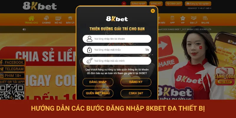Đăng nhập 8KBET với mọi thiết bị dễ dàng
